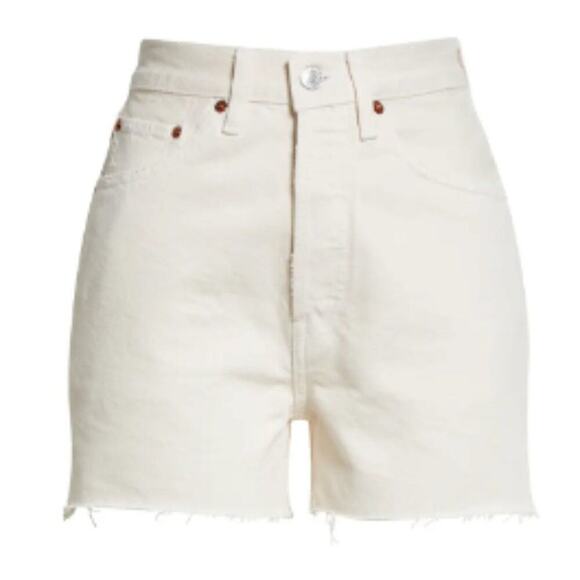 Re/Done '50s Cutoff High Waist Denim Shorts white - Picture 5 of 8